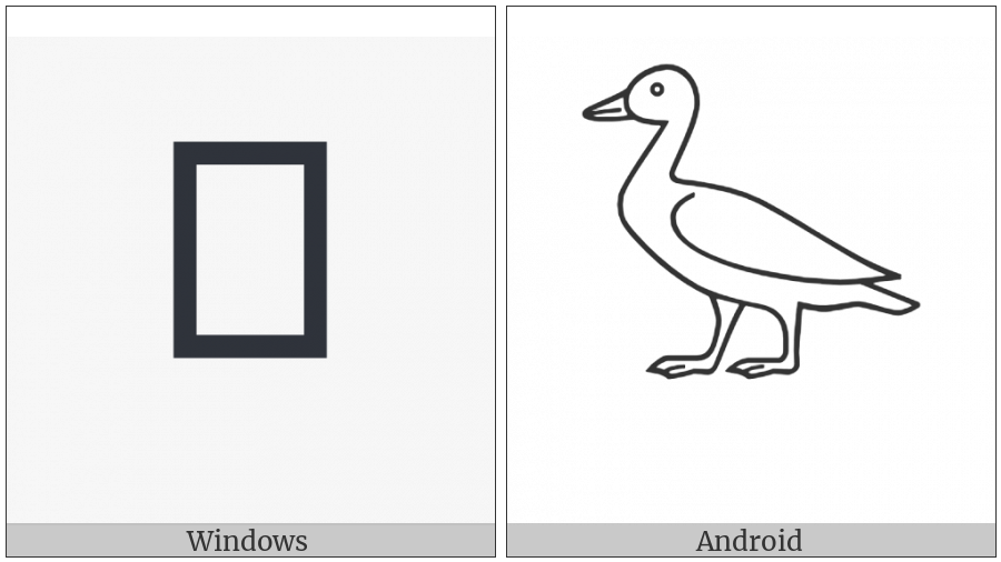 Egyptian Hieroglyph G039 on various operating systems