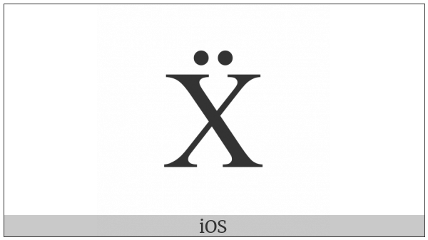 Latin Capital Letter X With Diaeresis on various operating systems