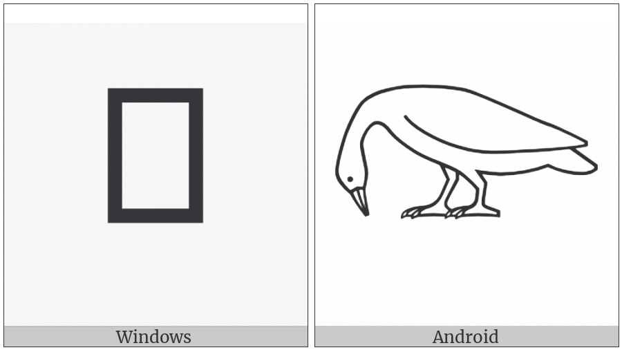 Egyptian Hieroglyph G052 on various operating systems