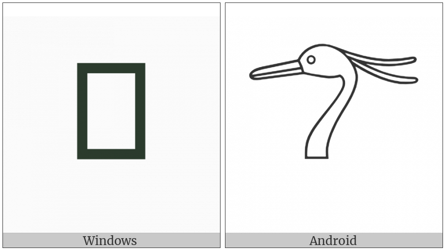 Egyptian Hieroglyph H002 on various operating systems