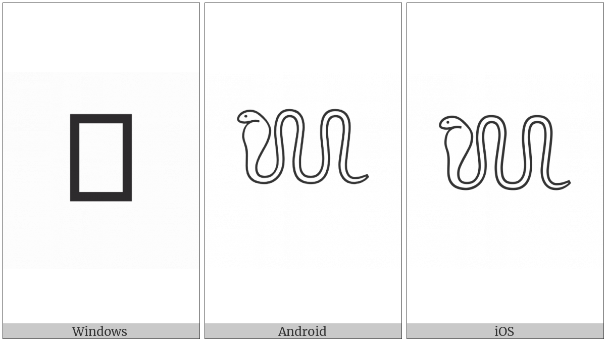 Egyptian Hieroglyph I015 on various operating systems