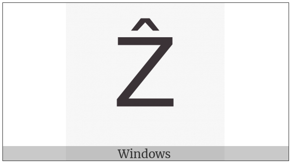 Latin Capital Letter Z With Circumflex on various operating systems