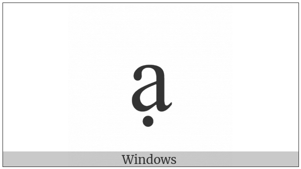 Latin Small Letter A With Dot Below on various operating systems
