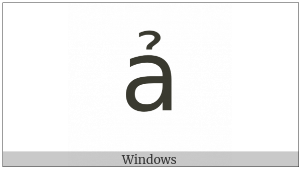 Latin Small Letter A With Hook Above on various operating systems