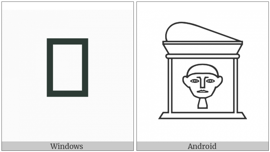 Egyptian Hieroglyph O010C on various operating systems