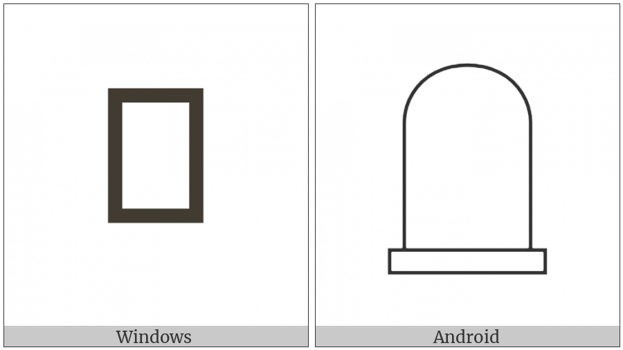 Egyptian Hieroglyph O026 on various operating systems
