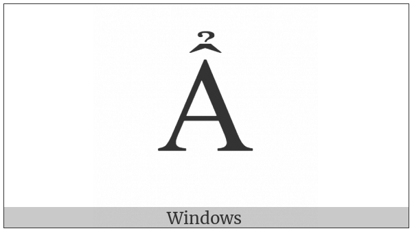 Latin Capital Letter A With Circumflex And Hook Above on various operating systems