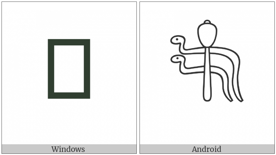 Egyptian Hieroglyph T006 on various operating systems