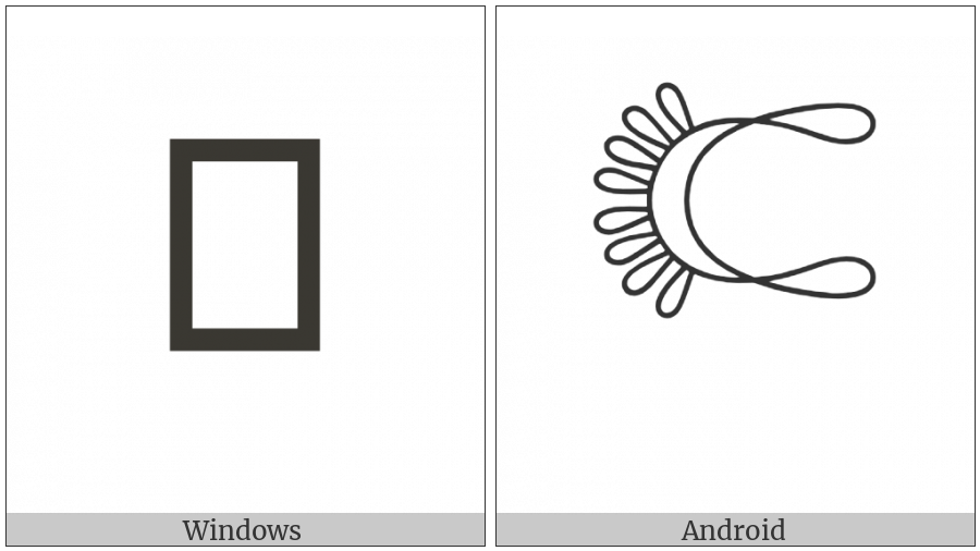 Egyptian Hieroglyph T024 on various operating systems