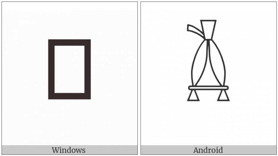 Egyptian Hieroglyph T025 on various operating systems