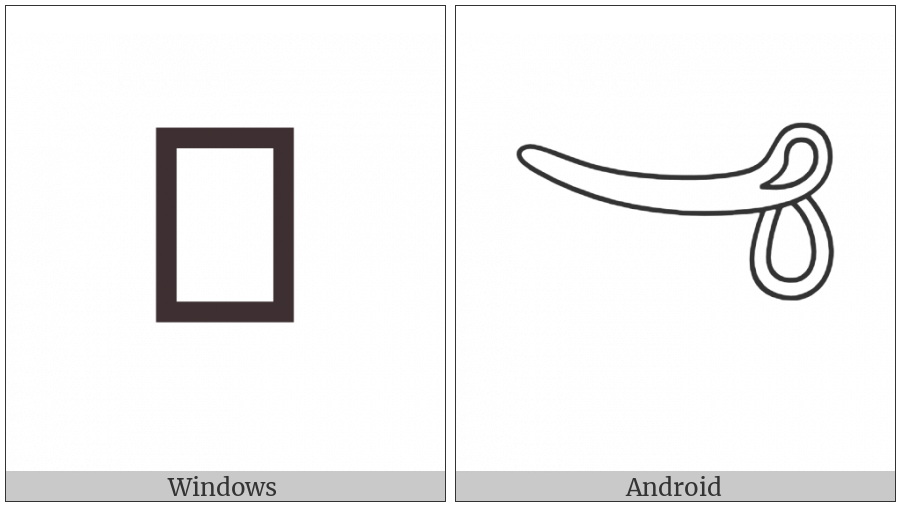 Egyptian Hieroglyph T033 on various operating systems
