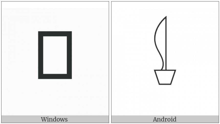 Egyptian Hieroglyph T034 on various operating systems