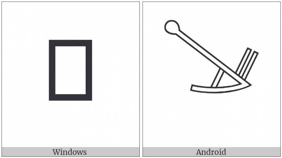 Egyptian Hieroglyph U013 on various operating systems