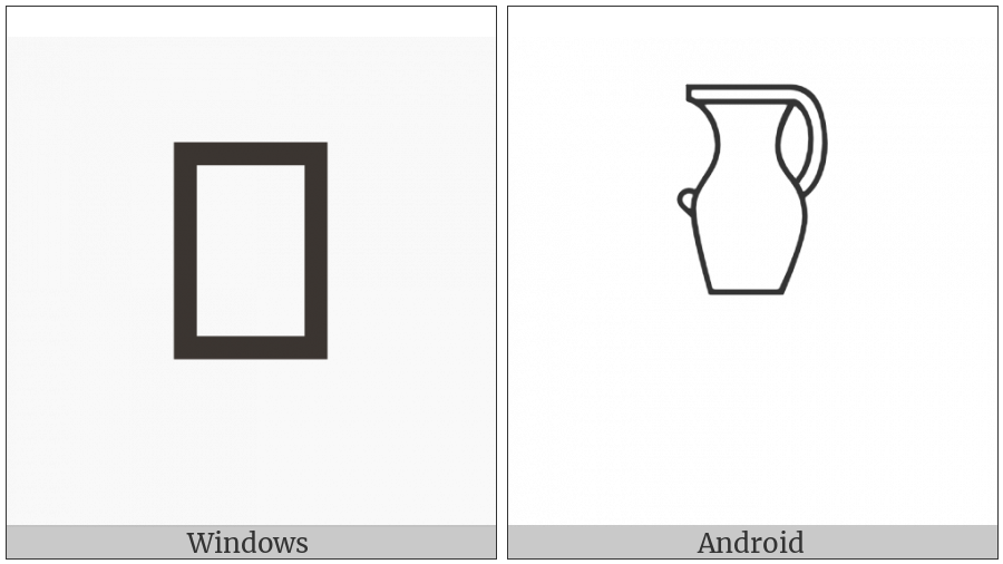 Egyptian Hieroglyph W009A on various operating systems