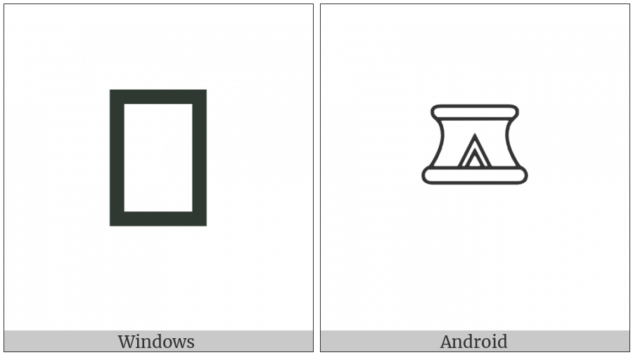 Egyptian Hieroglyph W012 on various operating systems