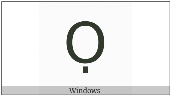 Latin Capital Letter O With Dot Below on various operating systems
