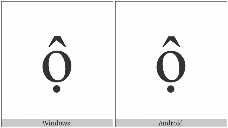 Latin Small Letter O With Circumflex And Dot Below on various operating systems