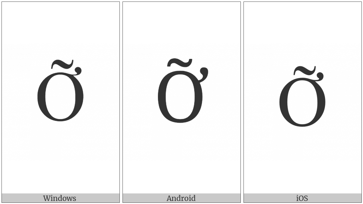 Latin Capital Letter O With Horn And Tilde on various operating systems