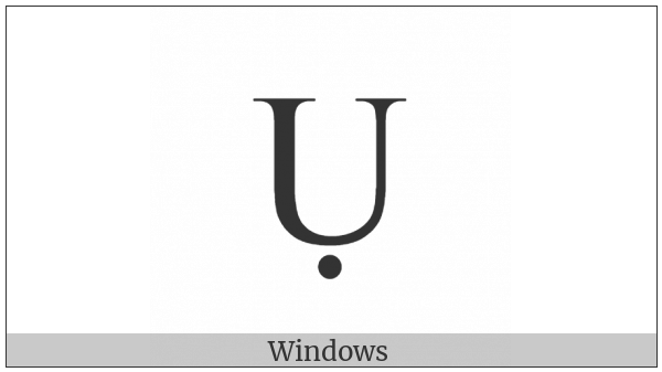 Latin Capital Letter U With Dot Below on various operating systems