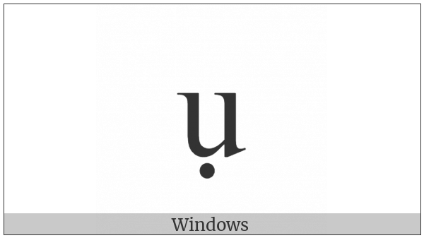 Latin Small Letter U With Dot Below on various operating systems