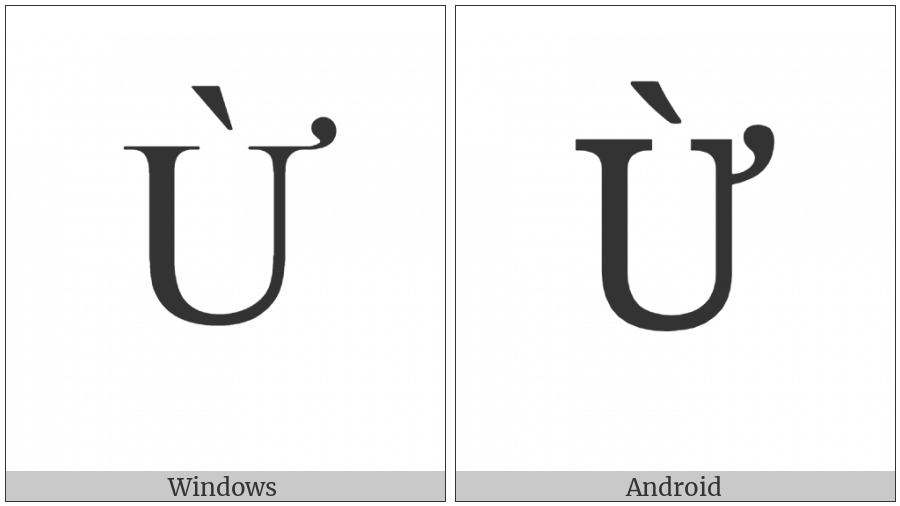 Latin Capital Letter U With Horn And Grave on various operating systems