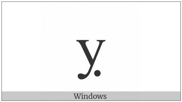 Latin Small Letter Y With Dot Below on various operating systems