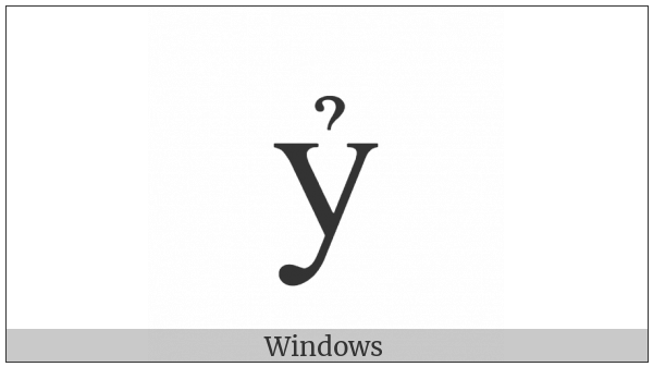 Latin Small Letter Y With Hook Above on various operating systems