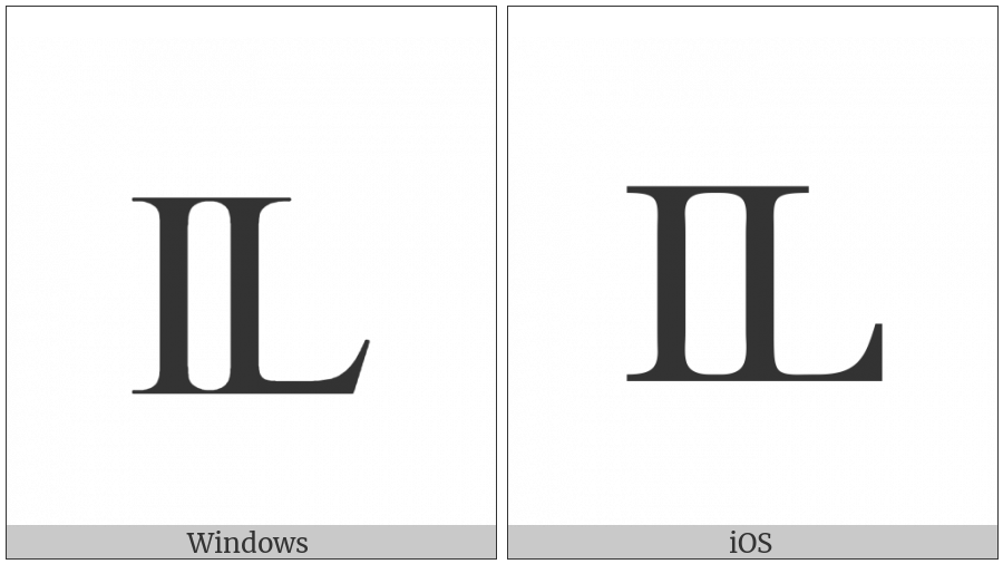 Latin Capital Letter Middle-Welsh Ll on various operating systems