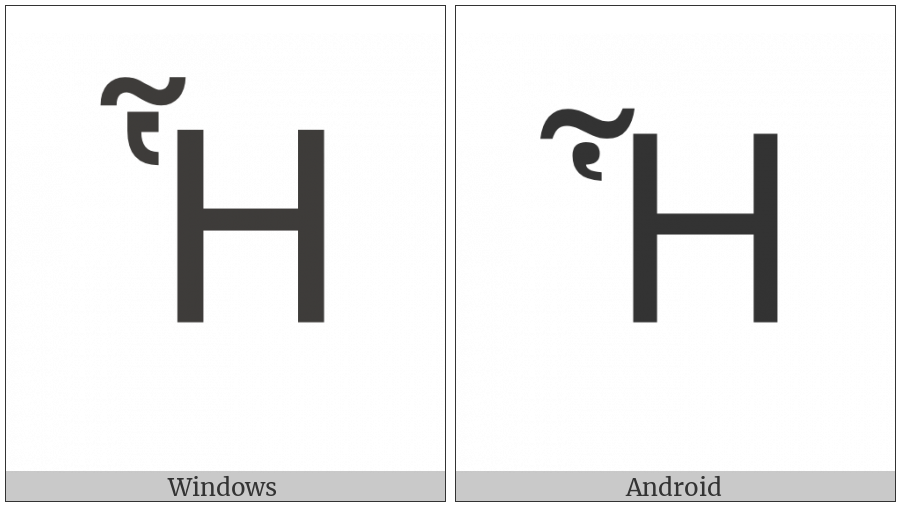 Greek Capital Letter Eta With Dasia And Perispomeni on various operating systems