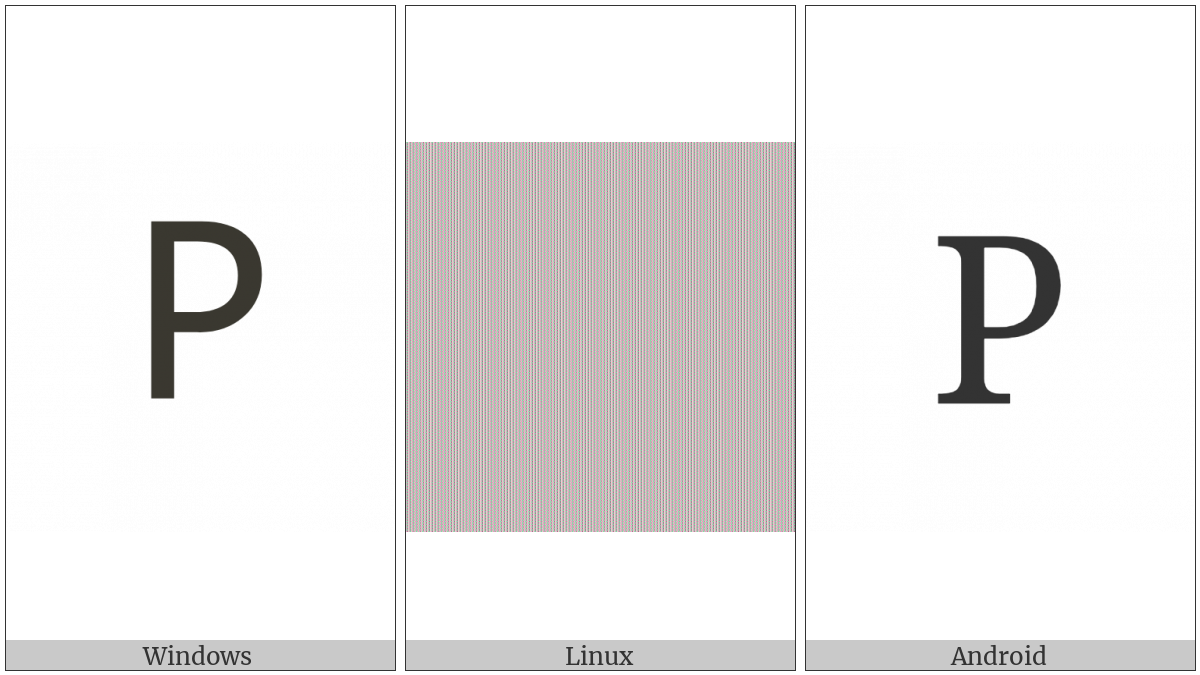 Latin Capital Letter P on various operating systems