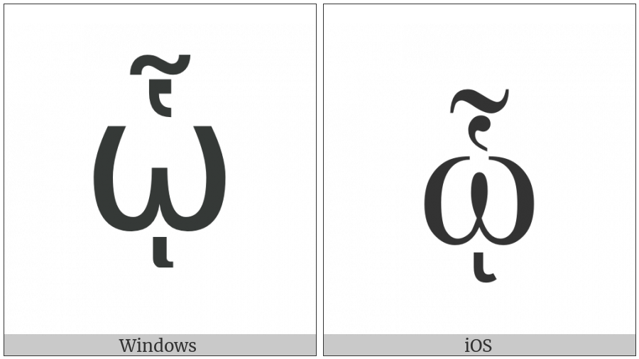 Greek Small Letter Omega With Dasia And Perispomeni And Ypogegrammeni on various operating systems