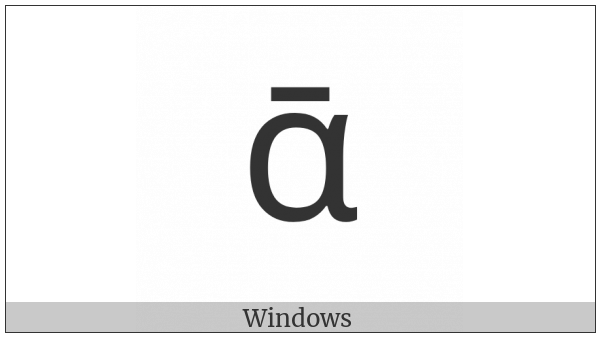 Greek Small Letter Alpha With Macron on various operating systems