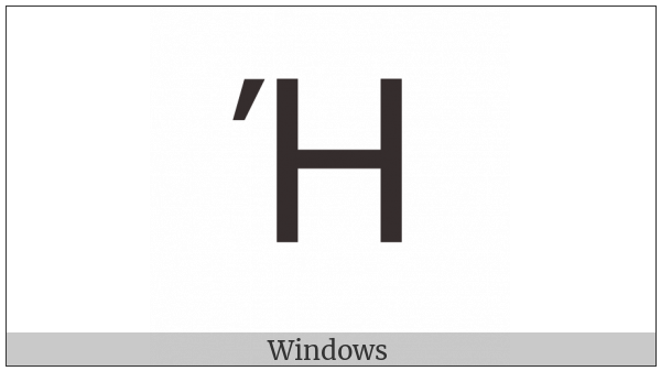 Greek Capital Letter Eta With Oxia on various operating systems