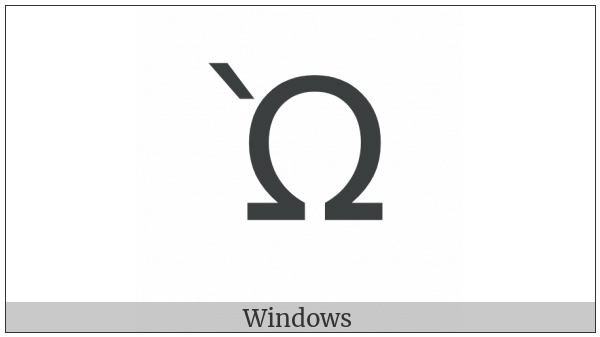 Greek Capital Letter Omega With Varia on various operating systems
