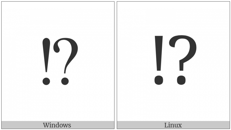 Exclamation Question Mark on various operating systems