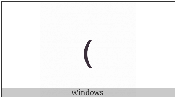 Subscript Left Parenthesis on various operating systems
