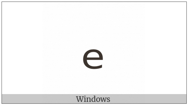Latin Subscript Small Letter E on various operating systems