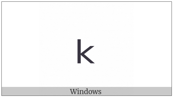 Latin Subscript Small Letter K on various operating systems