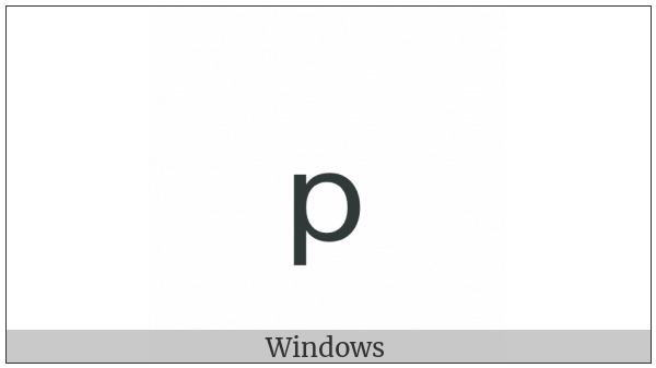 Latin Subscript Small Letter P on various operating systems