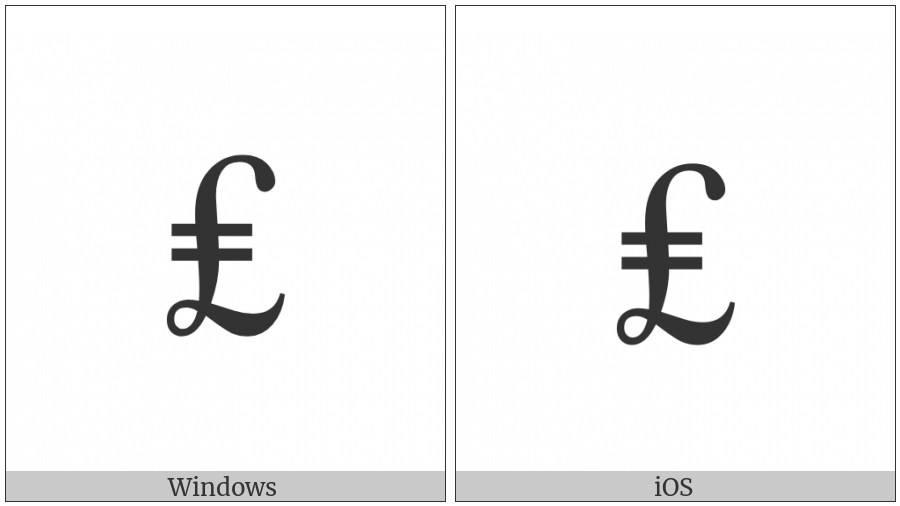 Lira Sign on various operating systems