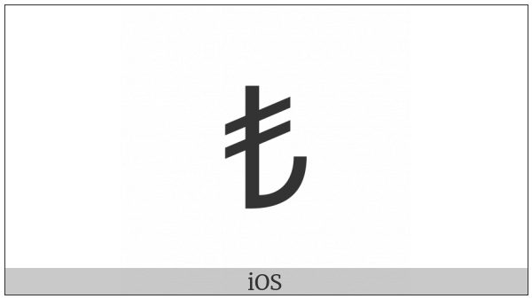 Turkish Lira Sign on various operating systems