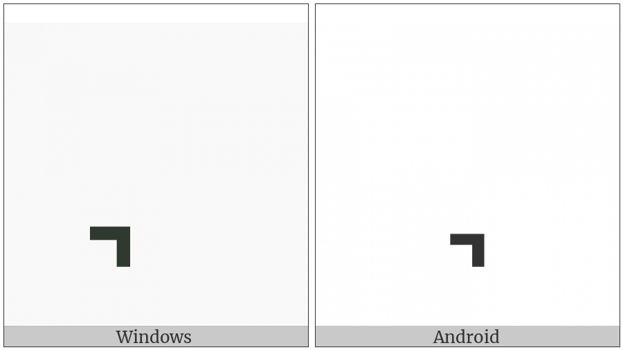 Combining Left Angle Below on various operating systems
