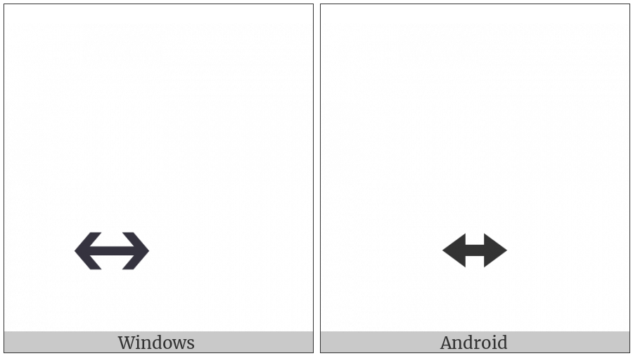 Combining Left Right Arrow Below on various operating systems