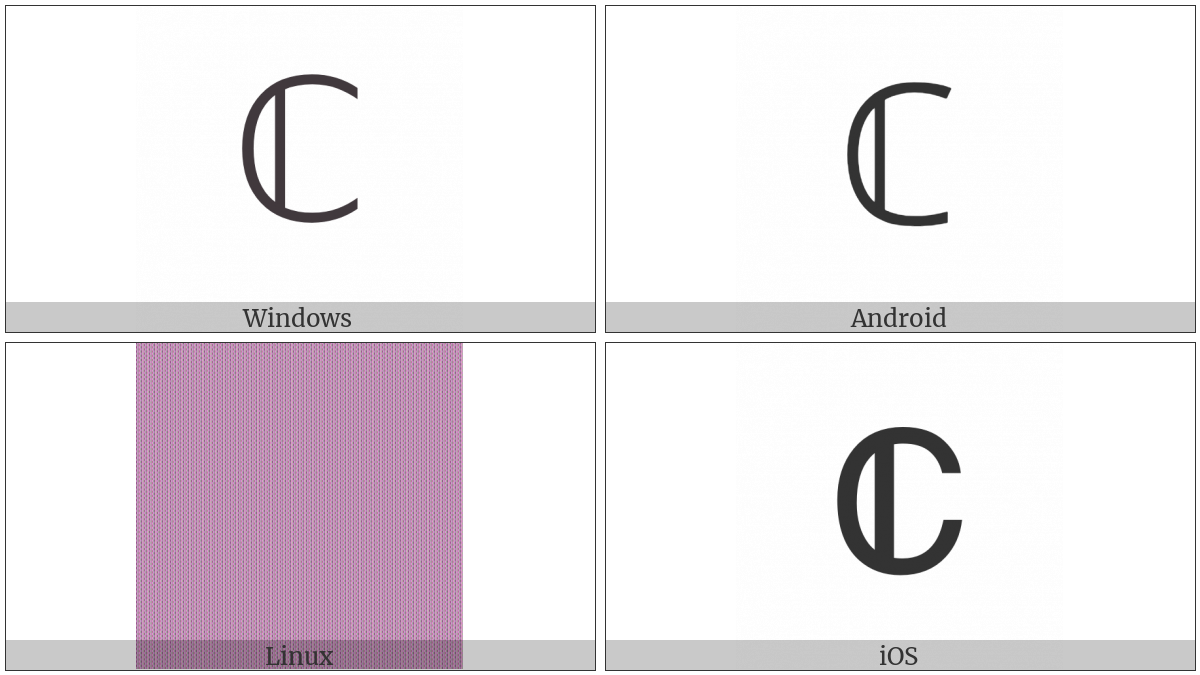 Double-Struck Capital C on various operating systems