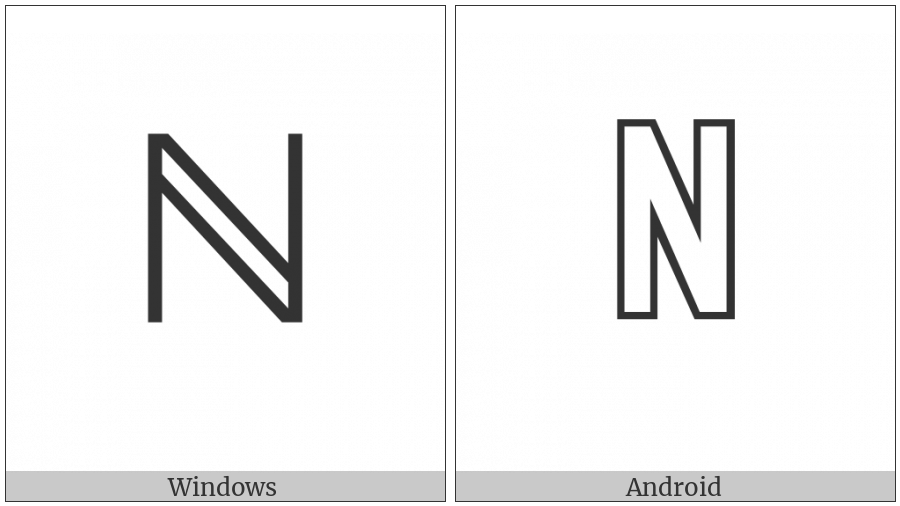Double-Struck Capital N on various operating systems