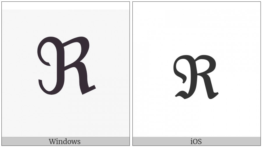 Black-Letter Capital R on various operating systems