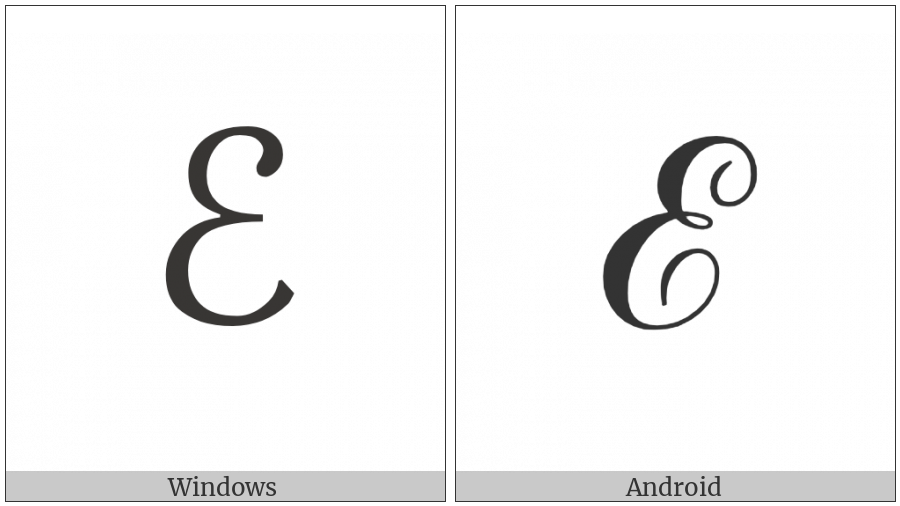Script Capital E on various operating systems