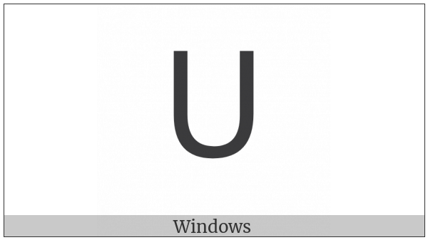 Latin Capital Letter U on various operating systems