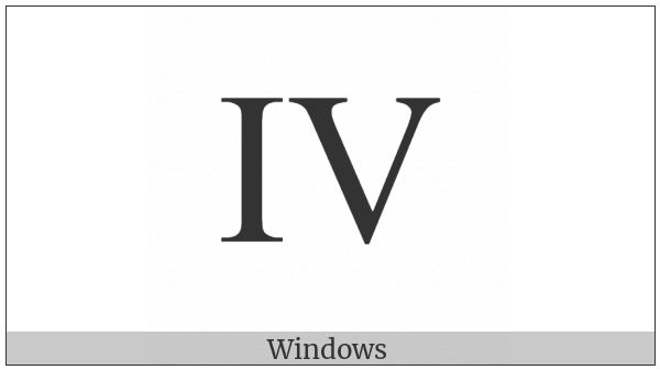 Roman Numeral Four on various operating systems