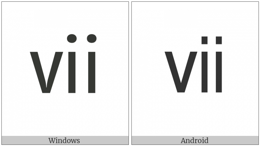 Small Roman Numeral Seven on various operating systems